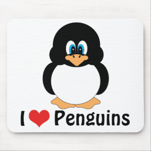 I Love Penguins Mousepad