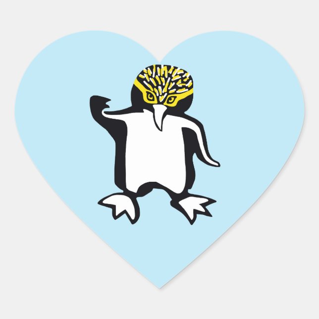 I love PENGUINS - Wildlife - Nature - Yellow Heart Sticker (Front)