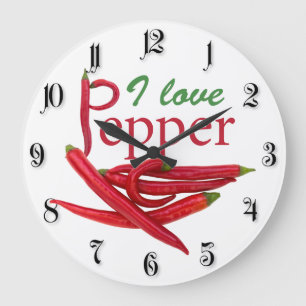 I love pepper large clock