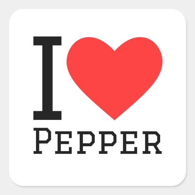 I love pepper square sticker (Front)