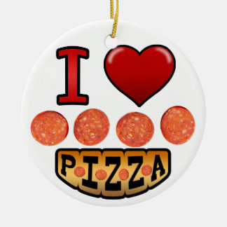 I love pepperoni pizza. ceramic tree decoration