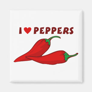 I Love Peppers Magnet