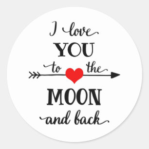 I love personalised to the moon and back classic round sticker