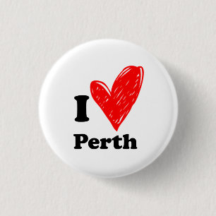 I Love Perth 3 Cm Round Badge