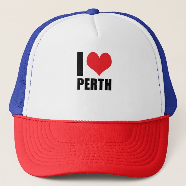 I love Perth Trucker Hat (Front)