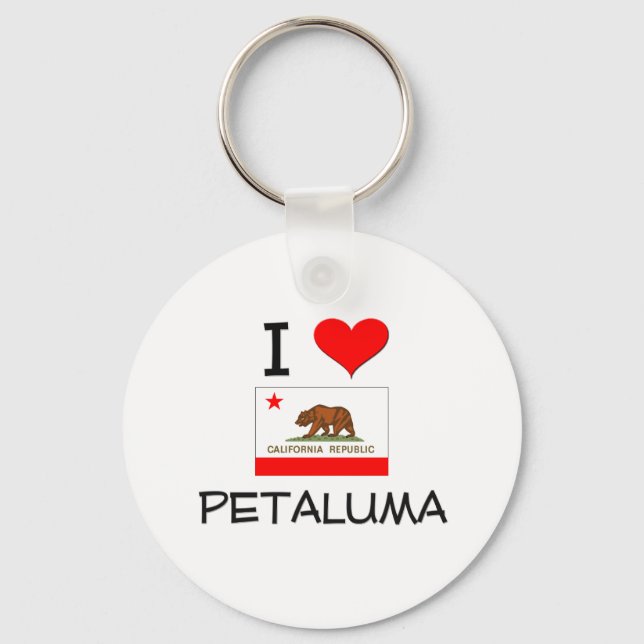 I Love PETALUMA California Key Ring (Front)