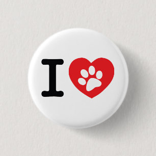 I Love Pets 3 Cm Round Badge