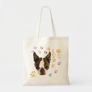 I Love Pets - Cute Puppy - Colourful Traces Drawin Tote Bag