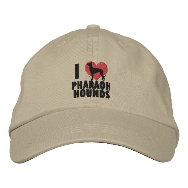 I Love Pharaoh Hounds Embroidered Hat (Front)