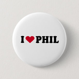 I LOVE PHIL 6 CM ROUND BADGE