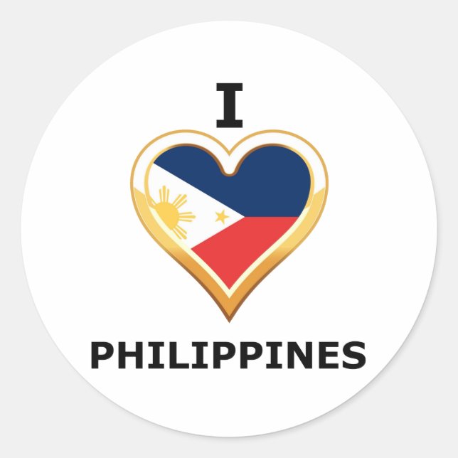 I love Philippines Classic Round Sticker (Front)
