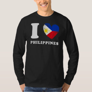 I Love Philippines Heart Flag Philippines T-Shirt
