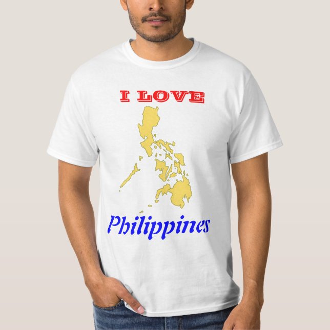 I Love Philippines with Map T-Shirt (Front)