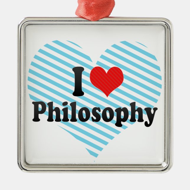 I Love Philosophy Metal Tree Decoration (Front)