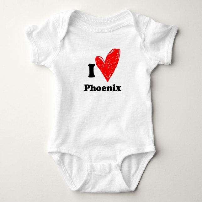 I love Phoenix Baby Bodysuit (Front)