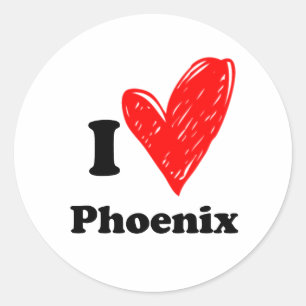 I love Phoenix Classic Round Sticker