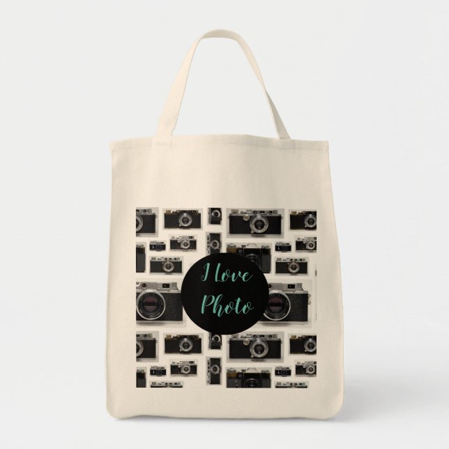 I Love Photo Old Vintage Cameras Tote Bag (Front)