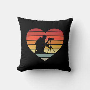 I Love Photographing Vintage Heart Cushion