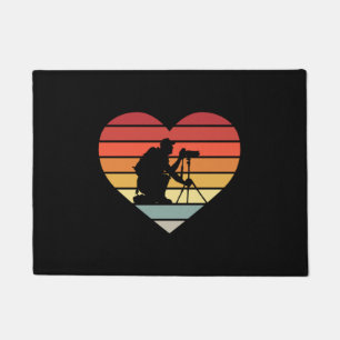 I Love Photographing Vintage Heart Doormat
