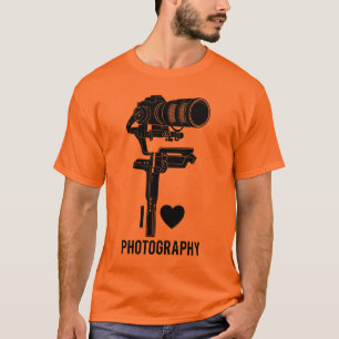 I Love Photography Camera Silhouette Graphic  T-Shirt