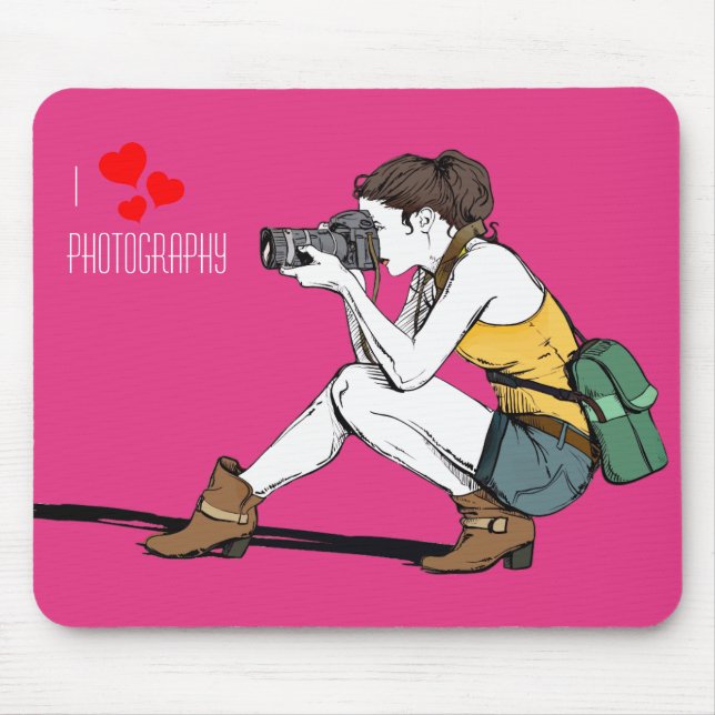 I Love Photography Mousepad (Front)
