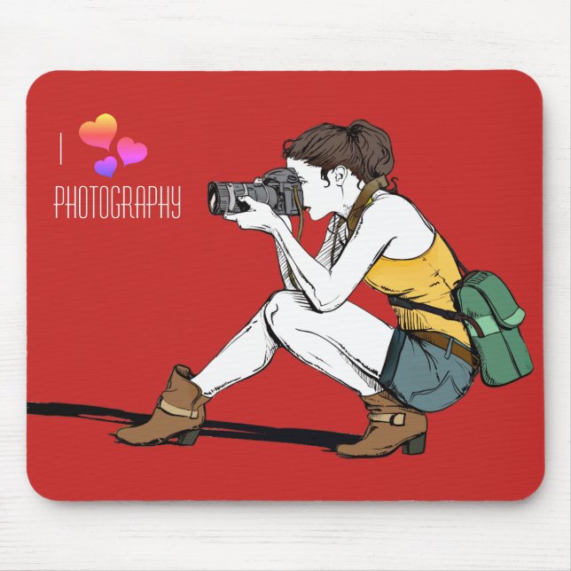 I Love Photography Mousepad (Front)