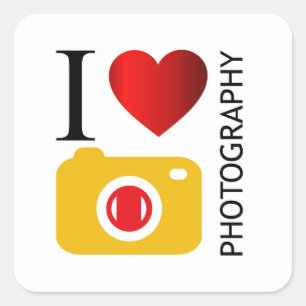 I love photography square sticker