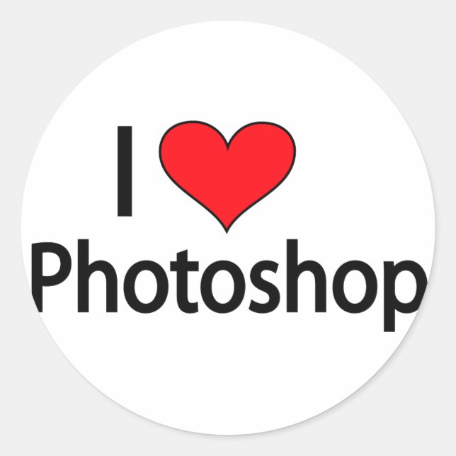 I love photoshop classic round sticker (Front)