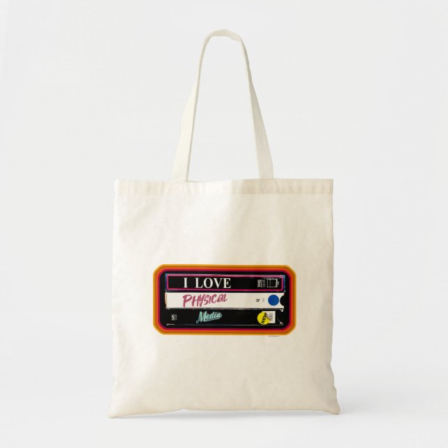 I Love Physical Media Collecting Hobby Fun Tote Bag (Front)