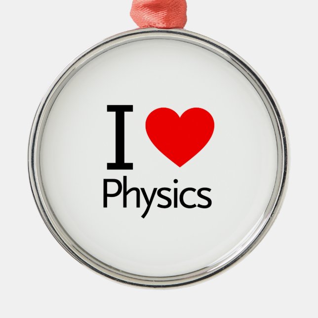 I Love Physics Metal Tree Decoration (Front)