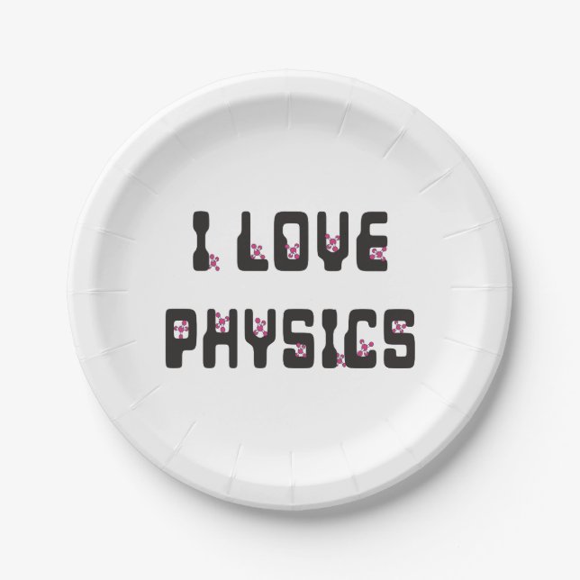 I love Physics Paper Plate (Front)