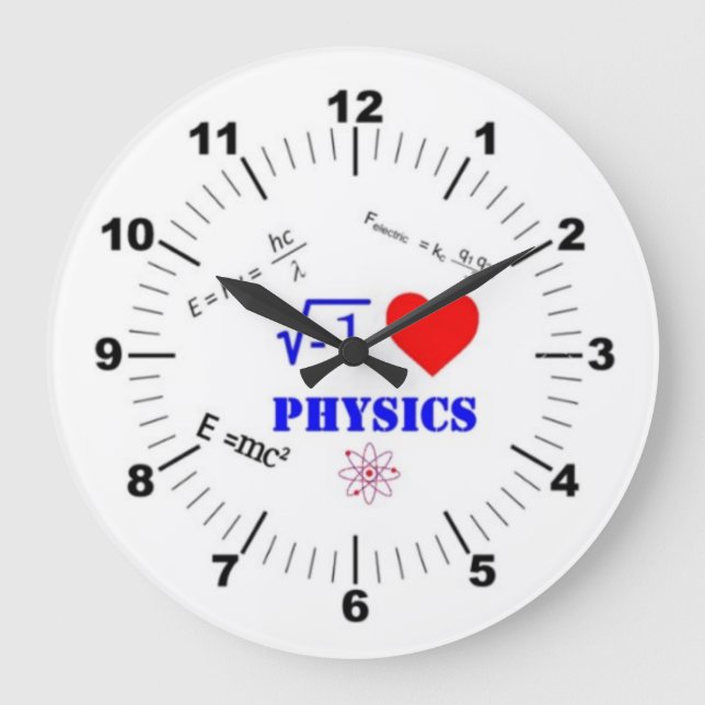 I Love Physics Wall Clock (Front)