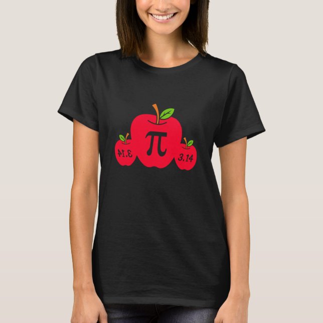 I Love Pi apple Pi Day Math Nerd Pie 3 14 Teacher T-Shirt (Front)