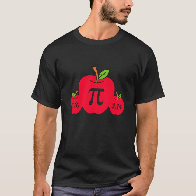I Love Pi apple Pi Day Math Nerd Pie 3 14 Teacher T-Shirt (Front)