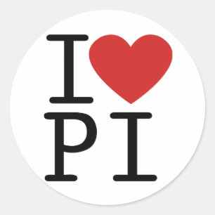 I Love PI (Sticker) Classic Round Sticker