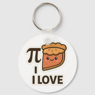I Love Pi Sticker – Cute Math & Pie Pun Design Key Ring