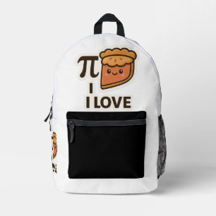 I Love Pi Sticker – Cute Math & Pie Pun Design Printed Backpack