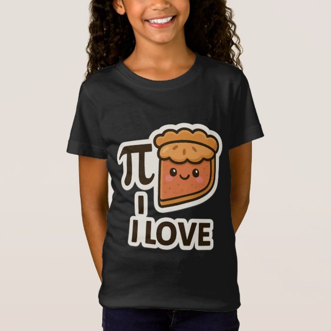 I Love Pi Sticker – Cute Math & Pie Pun Design T-Shirt (Front)