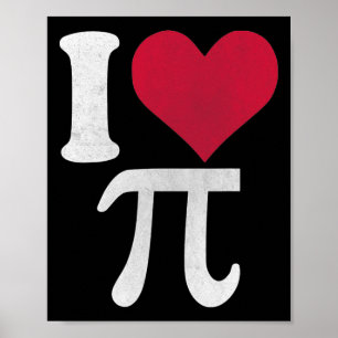 I Love Pi Vintage Retro Infinity Math Pi Day Heart Poster