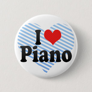 I Love Piano 6 Cm Round Badge