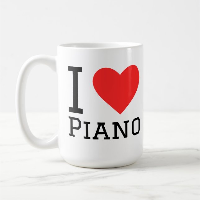 I love piano square sticker coffee mug (Left)