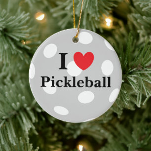 "I Love Pickleball" Ceramic Tree Decoration