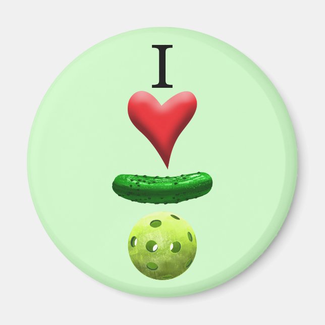 I Love Pickleball - Green - Magnet (Front)