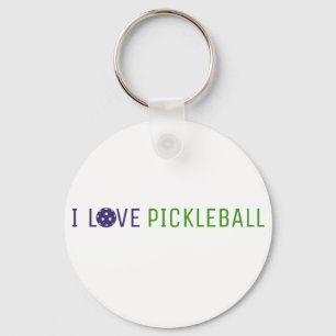I Love Pickleball Keychain