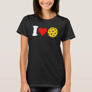 I Love Pickleball Paddleball Lover Red Heart Valen T-Shirt
