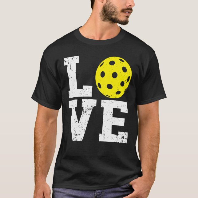 I Love Pickleball  Paddleball  Pickleball Player T-Shirt (Front)