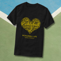 I Love Pickleball Personalised Name Word Art Heart