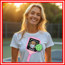 I Love Pickleball Pink Paddle Cute Sports PHOTO