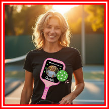I Love Pickleball Pink Paddle Cute Sports PHOTO 
