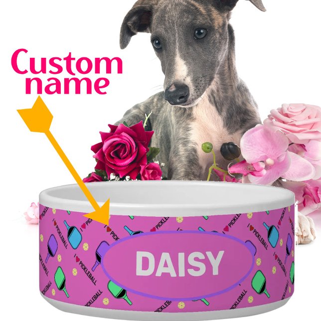 I love Pickleball pink with name Pet  (Creator Uploaded)